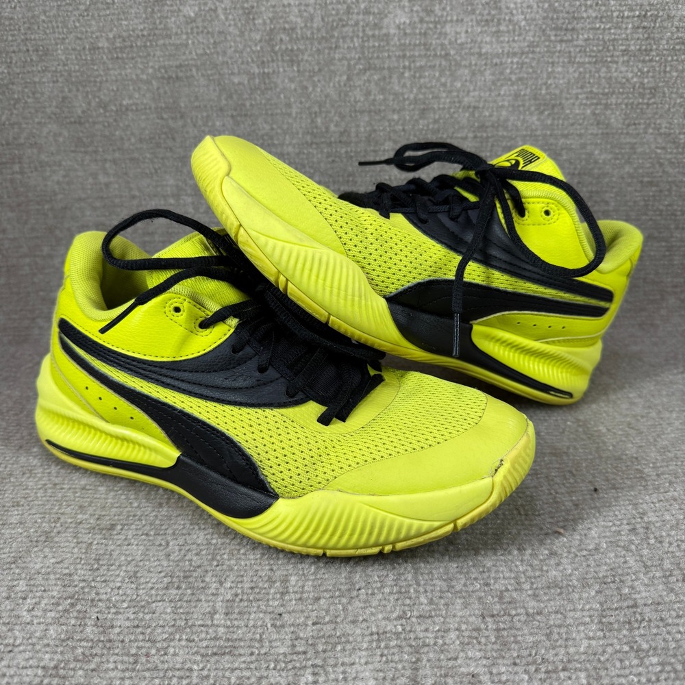Puma‎ Triple Yellow Glow Men 7.5 Neon Yellow Athletic Gym Basketball 195217-03